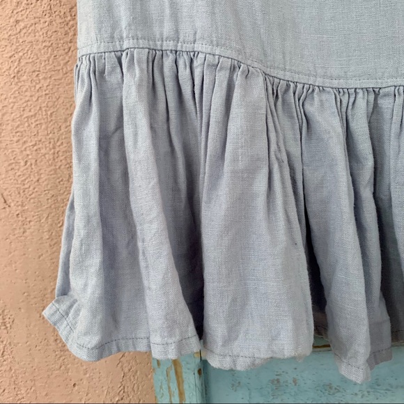 Linenfox Ruffle Bottom Tunic Dusty Blue XS - Picture 4 of 9